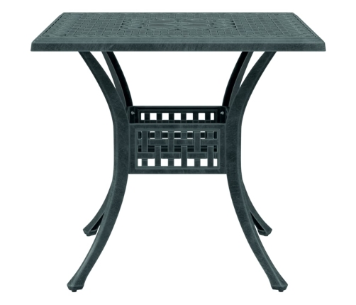 Mesa y sillas de bistró 3 piezas aluminio fundido verde