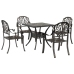 Juego de comedor de jardín 5 piezas aluminio fundido bronce