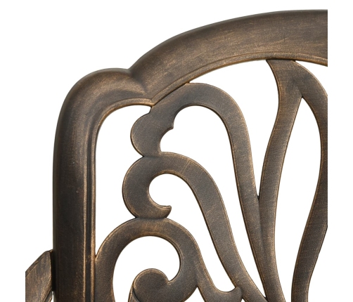 Juego de comedor de jardín 5 piezas aluminio fundido bronce