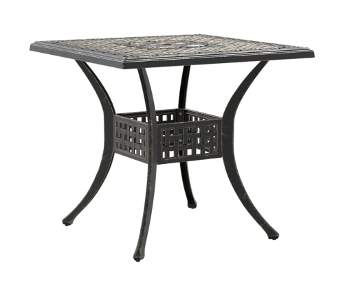 Juego de comedor de jardín 5 piezas aluminio fundido bronce