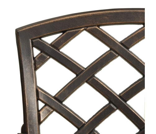 Juego de comedor de jardín 5 piezas aluminio fundido bronce