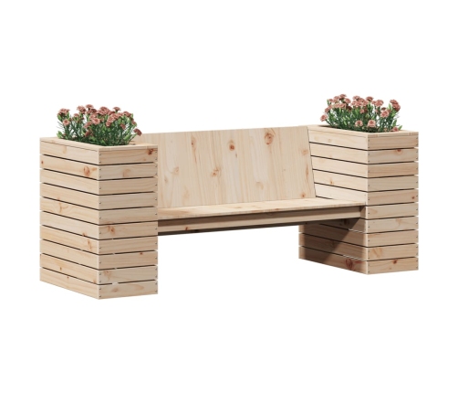 Banco con jardineras madera maciza de pino 167,5x60x65 cm