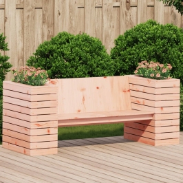 Banco con jardineras madera maciza Douglas 167,5x60x65 cm