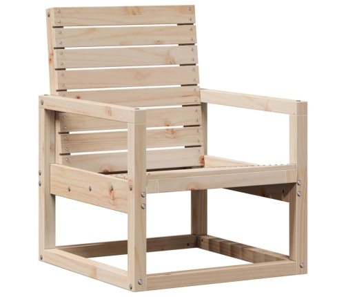 Silla de jardín madera maciza de pino 57,5x63x76 cm