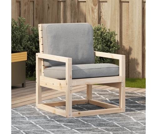 Silla de jardín madera maciza de pino 57,5x63x76 cm