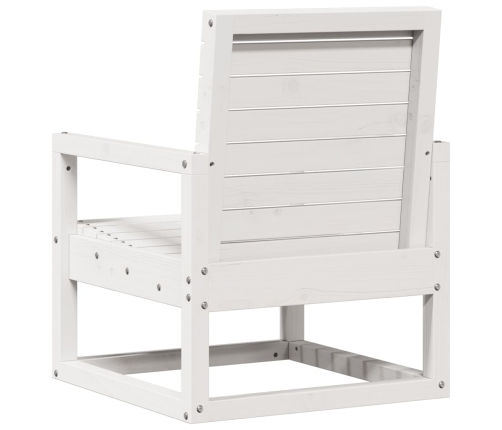 Silla de jardín madera maciza de pino blanco 57,5x63x76 cm