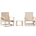 Juego de muebles de jardín 3 piezas madera maciza de pino