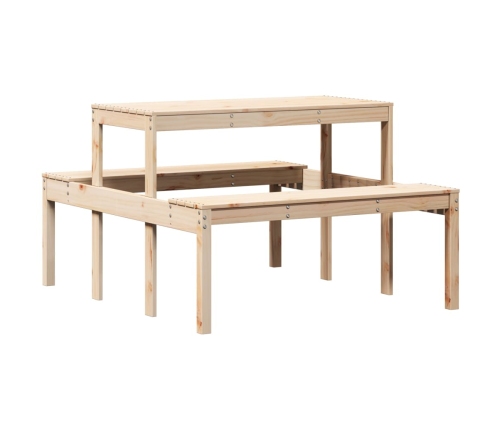 Mesa de picnic madera maciza de pino 110x134x75 cm