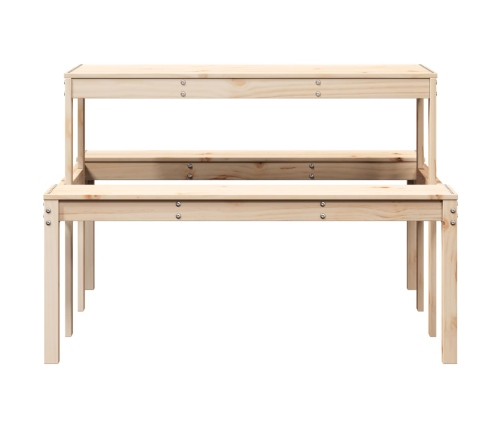 Mesa de picnic madera maciza de pino 110x134x75 cm