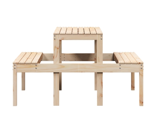 Mesa de picnic madera maciza de pino 110x134x75 cm