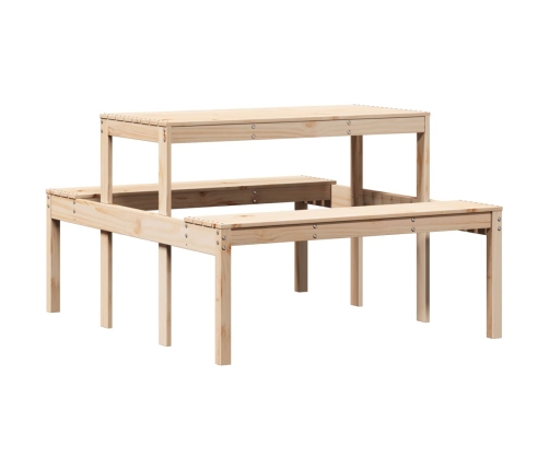 Mesa de picnic madera maciza de pino 110x134x75 cm