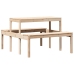 Mesa de picnic madera maciza de pino 110x134x75 cm