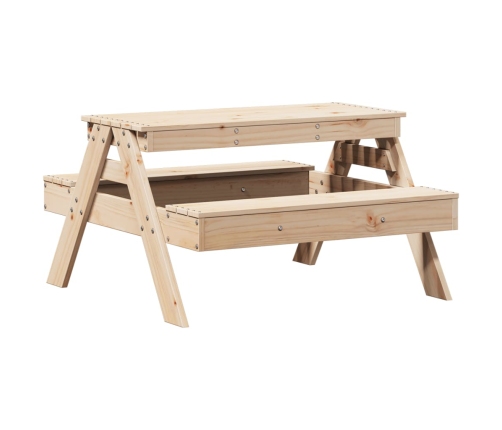 Mesa de picnic para niños madera maciza de pino 88x97x52 cm