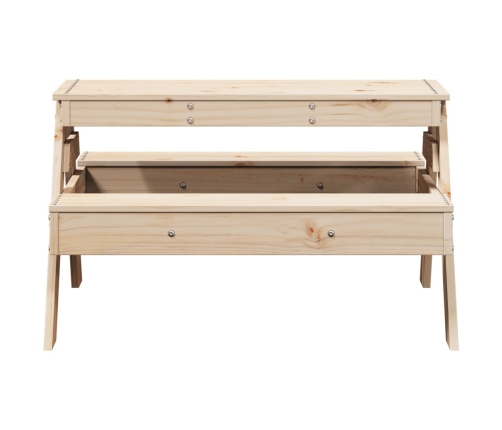 Mesa de picnic para niños madera maciza de pino 88x97x52 cm