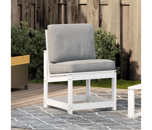 Silla de jardín madera maciza de pino blanco 50,5x55x77 cm