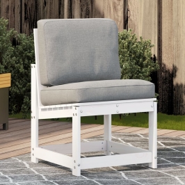 Silla de jardín madera maciza de pino blanco 50,5x55x77 cm