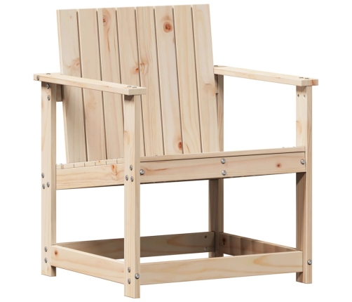 Silla de jardín madera maciza de pino 62x56x77 cm