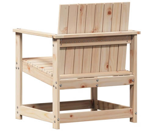 Silla de jardín madera maciza de pino 62x56x77 cm