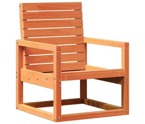 Silla de jardín madera maciza de pino marrón cera 57,5x63x76 cm