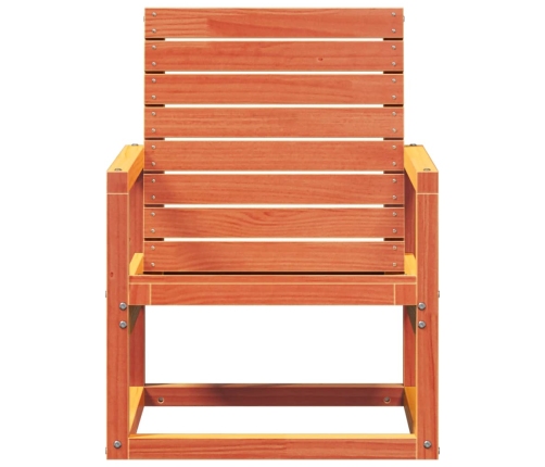 Silla de jardín madera maciza de pino marrón cera 57,5x63x76 cm