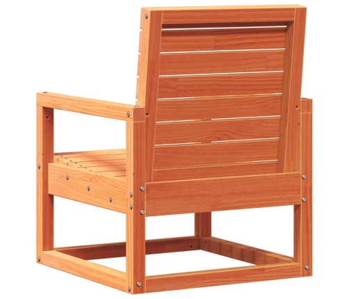 Silla de jardín madera maciza de pino marrón cera 57,5x63x76 cm