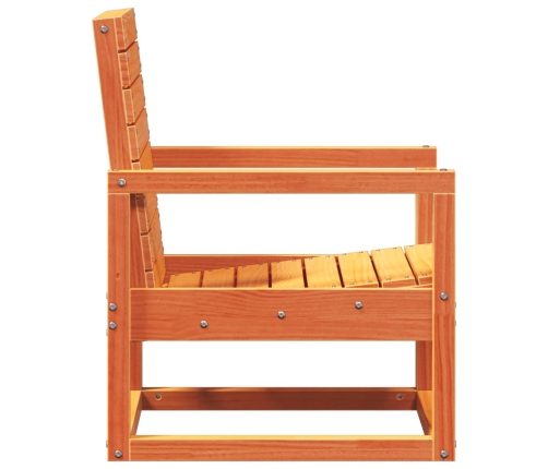Juego de muebles jardín 3 pzas madera maciza pino marrón cera