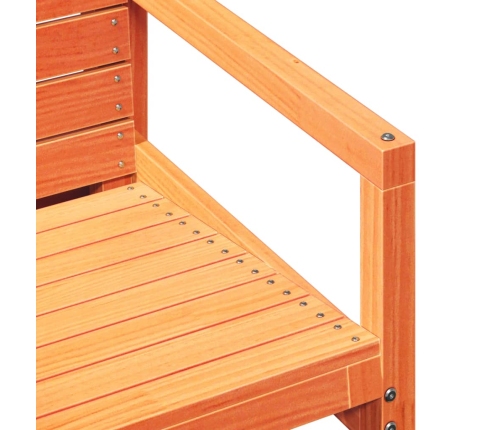 Juego de muebles jardín 3 pzas madera maciza pino marrón cera