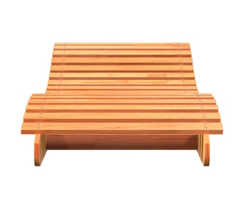 Tumbona de madera maciza de pino marrón cera 205x70x31,5 cm