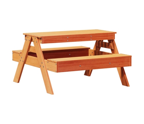 Mesa de pícnic para niños madera pino marrón cera 88x97x52 cm