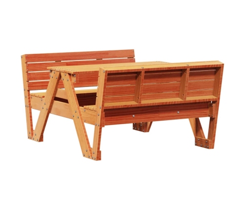 Mesa de pícnic para niños madera pino marrón cera 88x122x58 cm