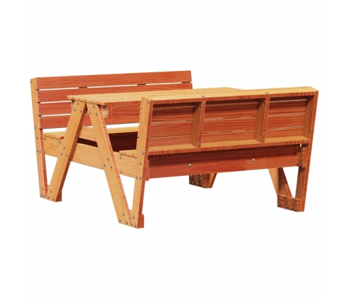 Mesa de pícnic para niños madera pino marrón cera 88x122x58 cm