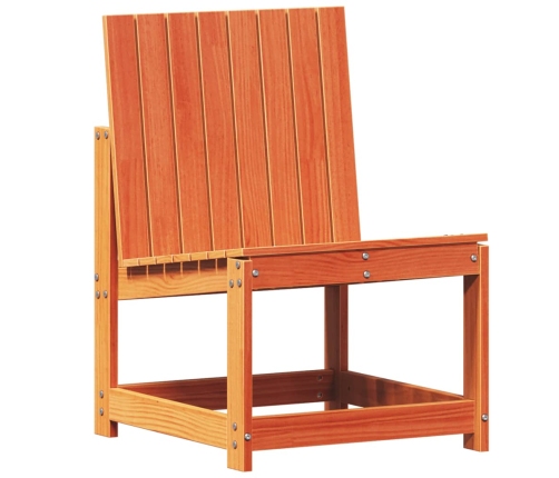 Silla de jardín madera maciza de pino marrón cera 50,5x55x77 cm