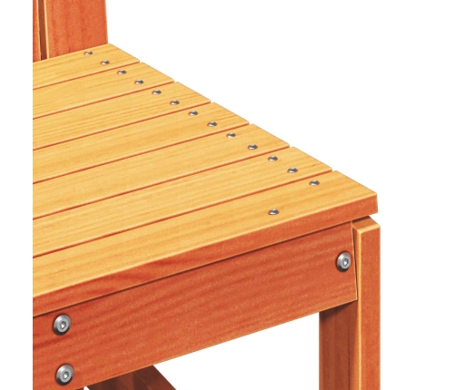 Silla de jardín madera maciza de pino marrón cera 50,5x55x77 cm