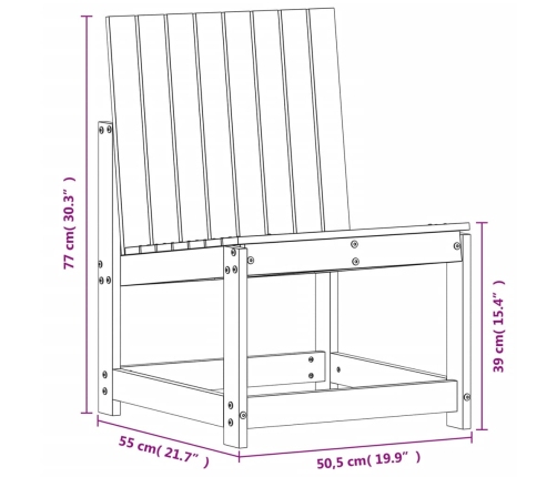 Silla de jardín madera maciza de pino marrón cera 50,5x55x77 cm