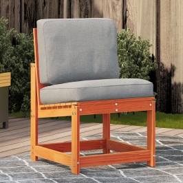 Silla de jardín madera maciza de pino marrón cera 50,5x55x77 cm