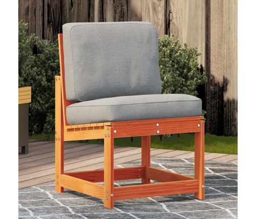 Silla de jardín madera maciza de pino marrón cera 50,5x55x77 cm