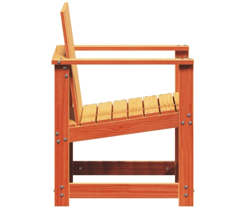 Silla de jardín madera maciza de pino marrón cera 62x56x77 cm