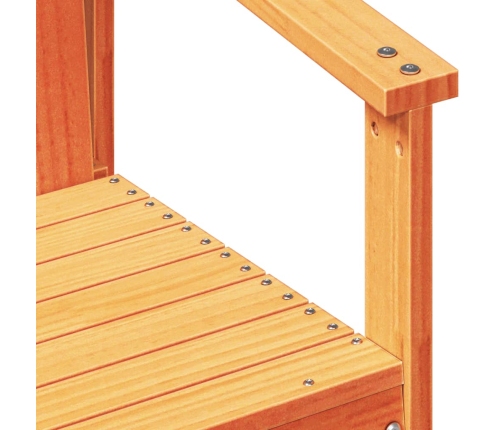 Silla de jardín madera maciza de pino marrón cera 62x56x77 cm