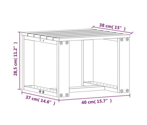 vidaXL Juego de muebles jardín 3 pzas madera maciza pino marrón cera