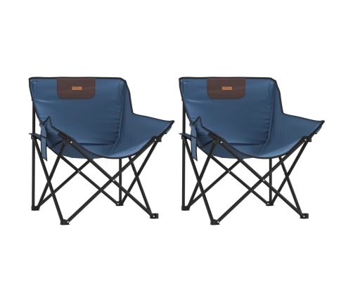 Sillas de camping con bolsillo plegables 2 unidades azul