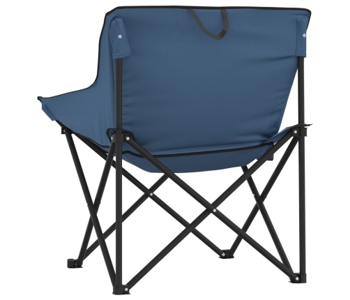 Sillas de camping con bolsillo plegables 2 unidades azul