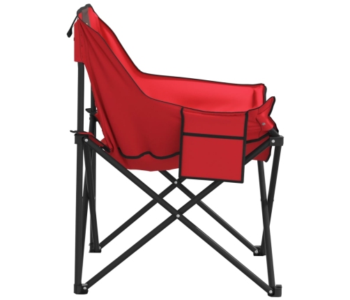 Sillas de camping con bolsillo plegables 2 unidades rojo