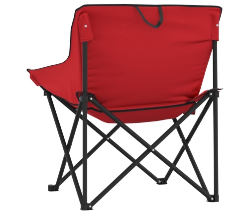 Sillas de camping con bolsillo plegables 2 unidades rojo