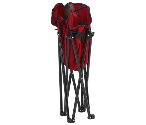 Sillas de camping con bolsillo plegables 2 unidades rojo