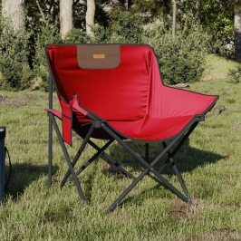 Sillas de camping con bolsillo plegables 2 unidades rojo