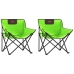 vidaXL Sillas de camping con bolsillo plegables 2 unidades verde