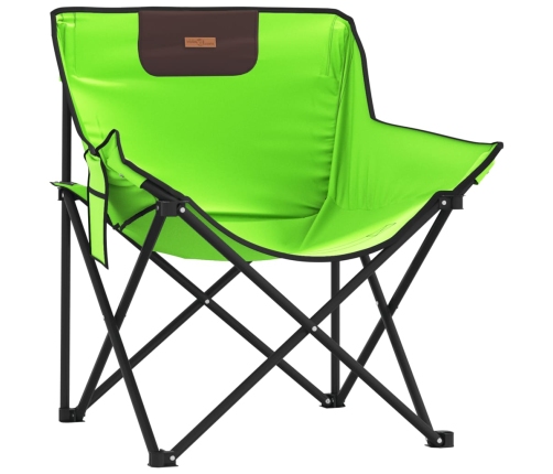 vidaXL Sillas de camping con bolsillo plegables 2 unidades verde