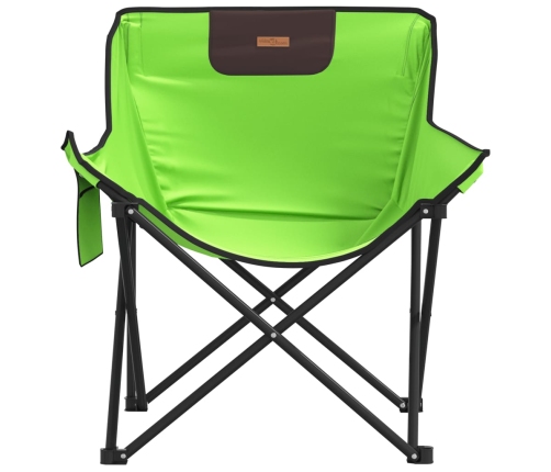 vidaXL Sillas de camping con bolsillo plegables 2 unidades verde