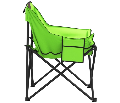 vidaXL Sillas de camping con bolsillo plegables 2 unidades verde