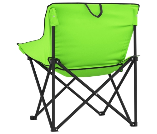 vidaXL Sillas de camping con bolsillo plegables 2 unidades verde